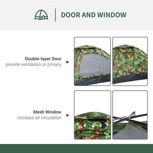 Outsunny 2 Person Camping Tent, Dome Tent with Zipped Doors, Storage Pocket, Portable Handy Bag