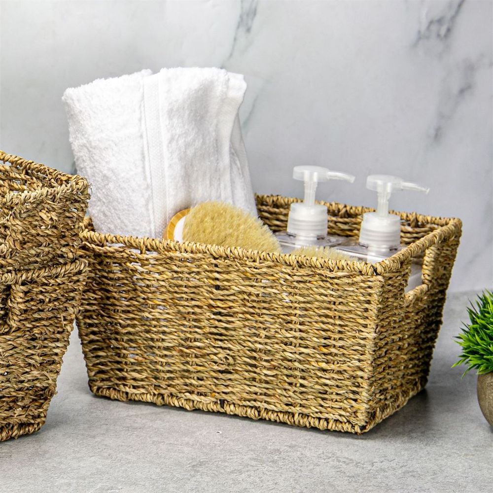 Premium Seagrass Storage Basket Set - Elegant & Eco-Friendly | 4-Pack