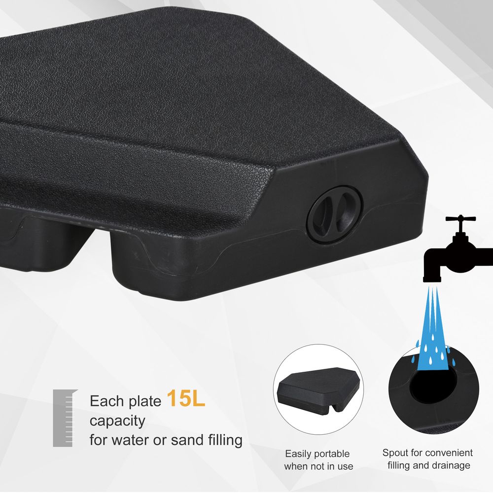 High-Quality HDPE 4-Part Fillable Parasol Base - Strong & Durable - Fits 48mm Poles - Secure & Stylish
