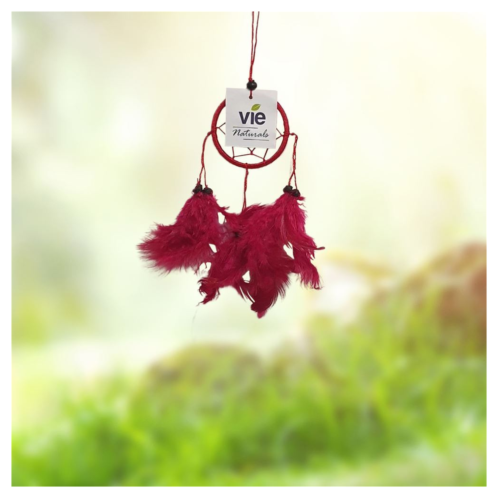 Premium Dream Catcher: 6cm Ring, Bead, Red