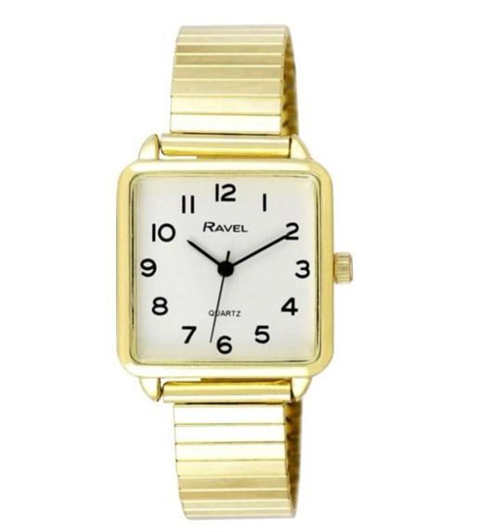 Ravel Women's Gold Expander Bracelet Watch - Classic Rectangular Dial - High Quality