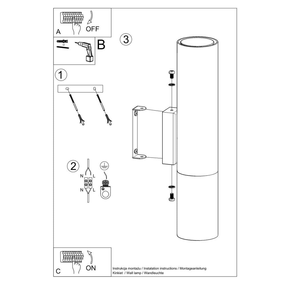 Modern Steel Wall Lamp - Sleek Design - High Quality - GU10 - Lighting Fixture