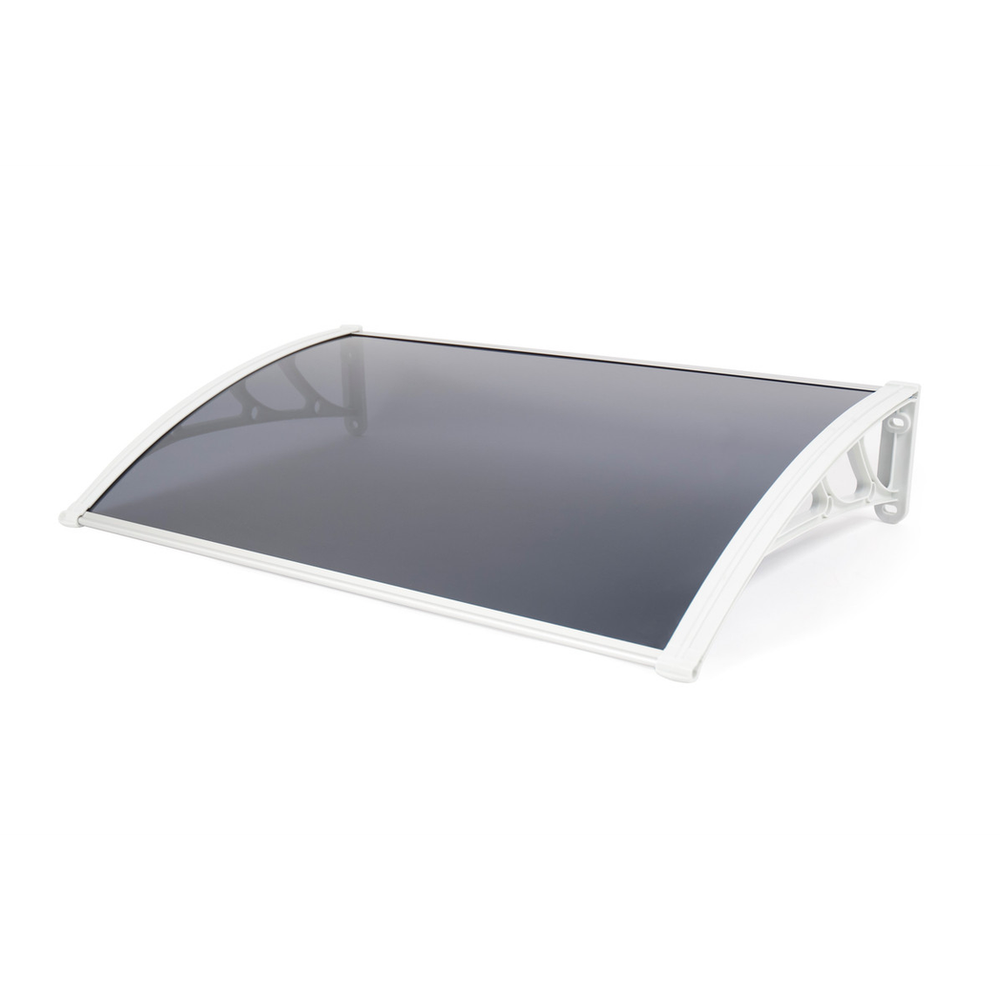 Greenhurst 1126N White Easy Fit 1m Tinted Door Canopy 60D x 100W x 19H cm
