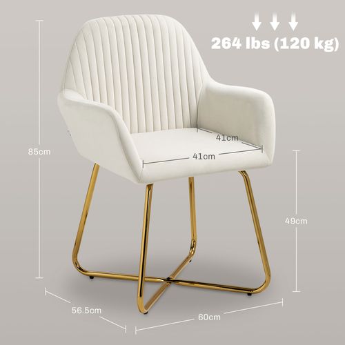 HOMCOM Modern Accent Chair Velvet-Touch Upholstered Armchair