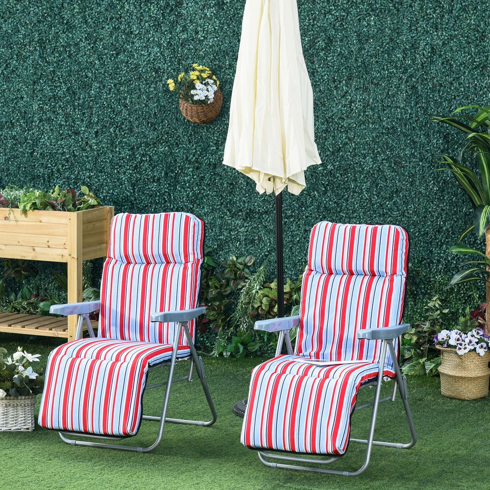 Ultimate Comfort Outdoor Sun Recliners - Folding, Multi-Position, High-Quality Loungers with Cushions
