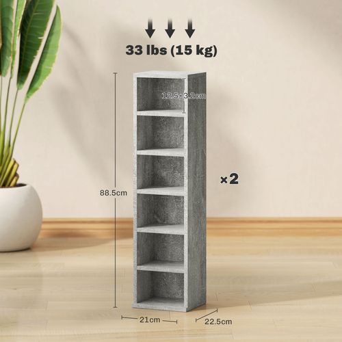 HOMCOM Set of 2 CD Storage Units with Adjustable Shelves