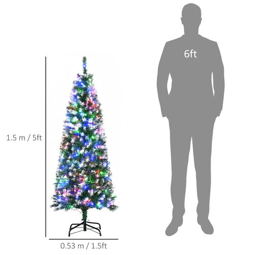 5FT Prelit Artificial Xmas Tree Holiday Decor  250 Colourful LED Light