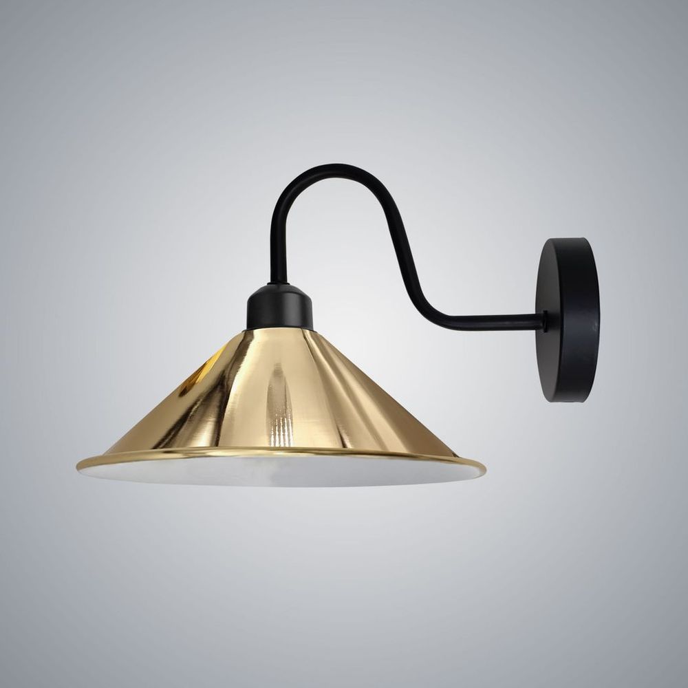 French Gold Wall Light Fixture, Black Wall Sconce - Elegant Vintage Design, E27 Base Socket, High-Quality Metal - 3-Year Warranty