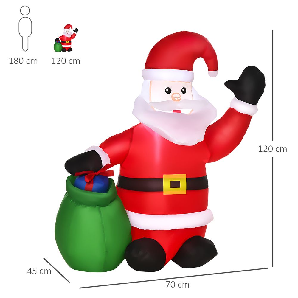 Inflatable Blow up Christmas Santa Claus 4ft LED Yard Holiday Decoration