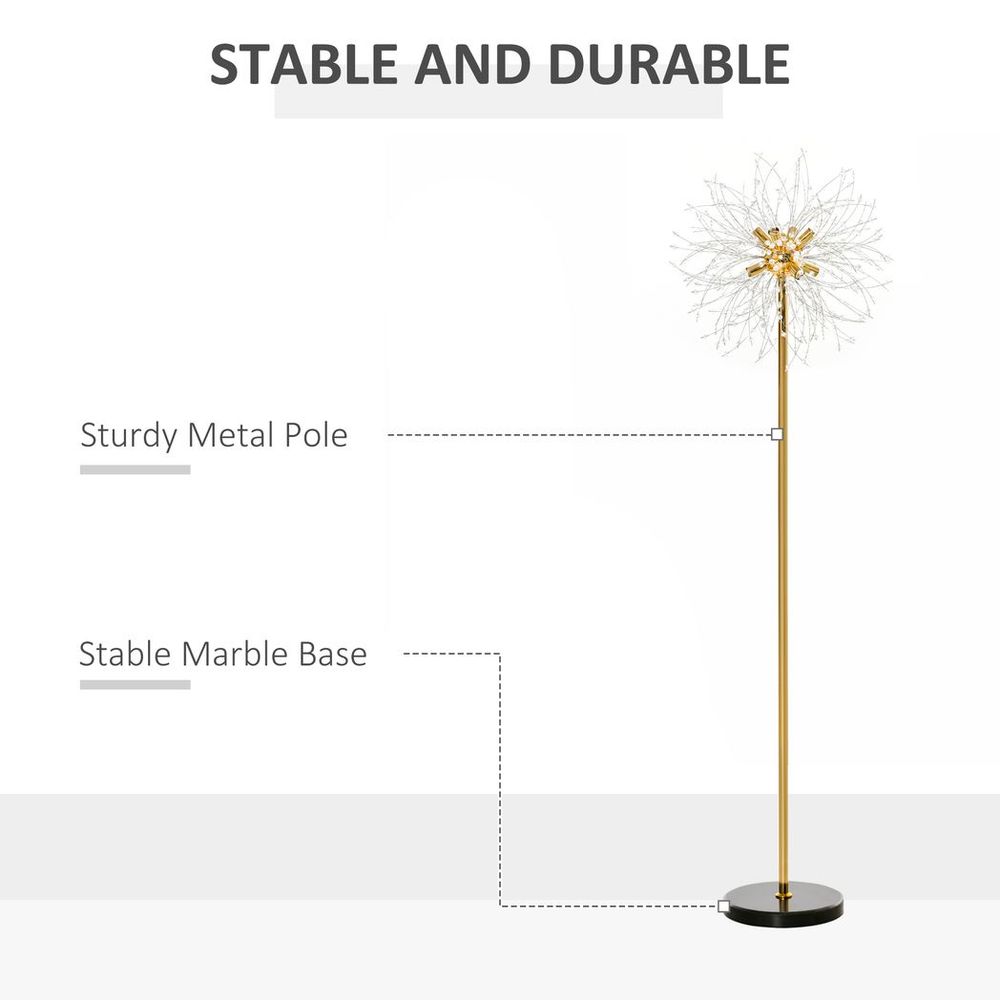 HOMCOM Modern Floor Lamp with Dandelion-like Lampshade for Bedroom
