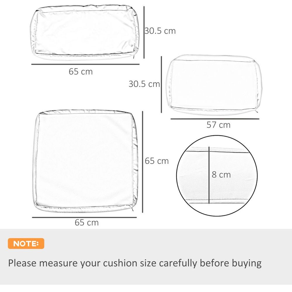 Premium Grey Rattan Sofa Set Cover - Cushion Replacement - Durable Polyester - Machine Washable