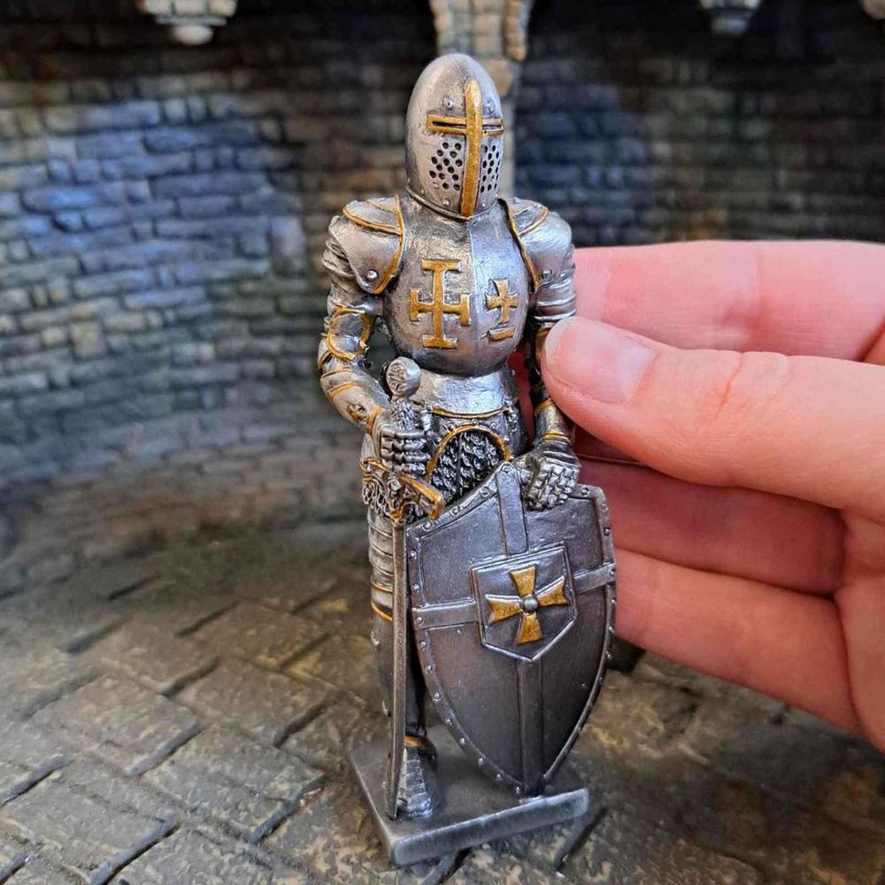 Knight With Sword (hand-cast statue sculpture) 10.5cm Height