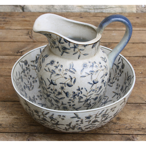 Blue And White Ditsy Print Jug