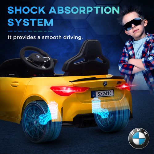 AIYAPLAY 12V BMW M4 Licensed Kids Electric Car w/ Remote, Suspension