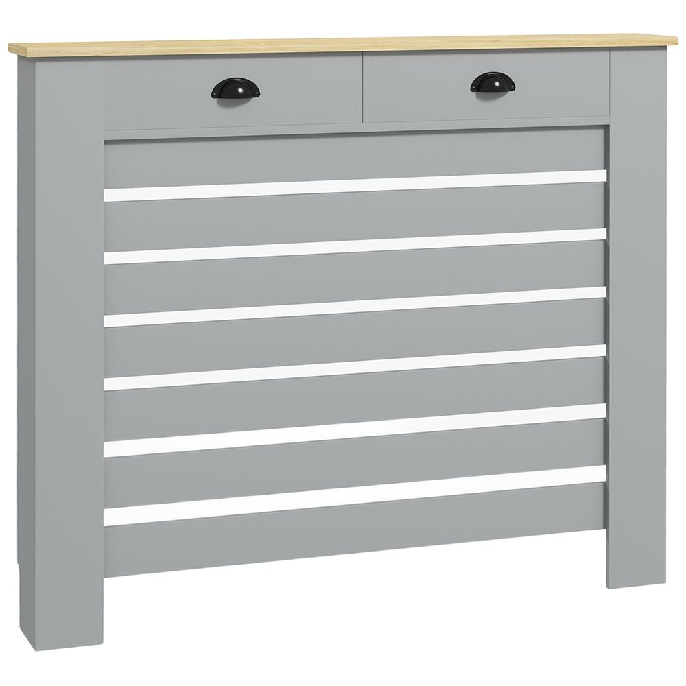 HOMCOM Radiator Cover with Drawer, Horizontal Slat, 78cm