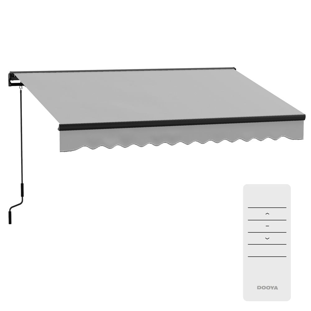 Outsunny 3x2m Electric Retractable Awning- Aluminium Frame. Remote Control. UV Protection. Adjustable Canopy. High Quality.