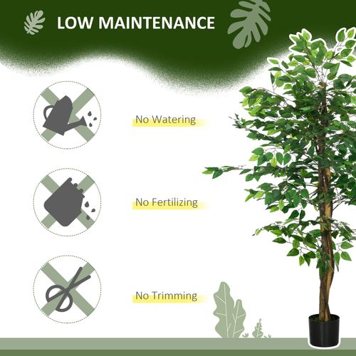 HOMCOM 150cm Artificial Tree Ficus for Indoor Outdoor Home Decor, Fake Tree