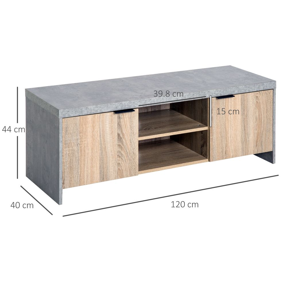 Modern Grey Wooden TV Stand - DVD CD Storage Unit - Organize and Display - Professional Quality - Easy Assembly