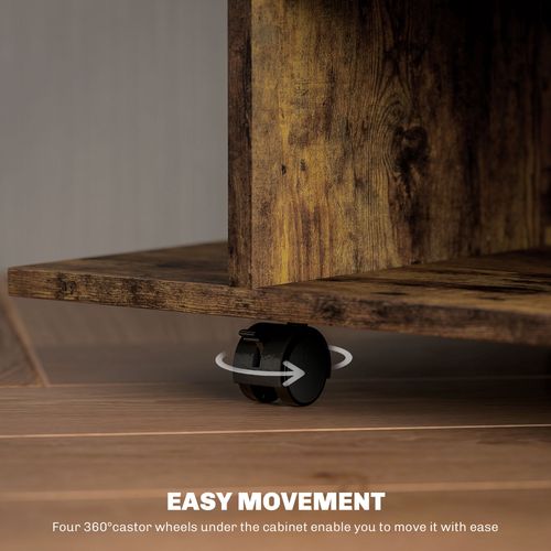 HOMCOM Modern TV Cabinet Stand Storage Shelves Table Mobile