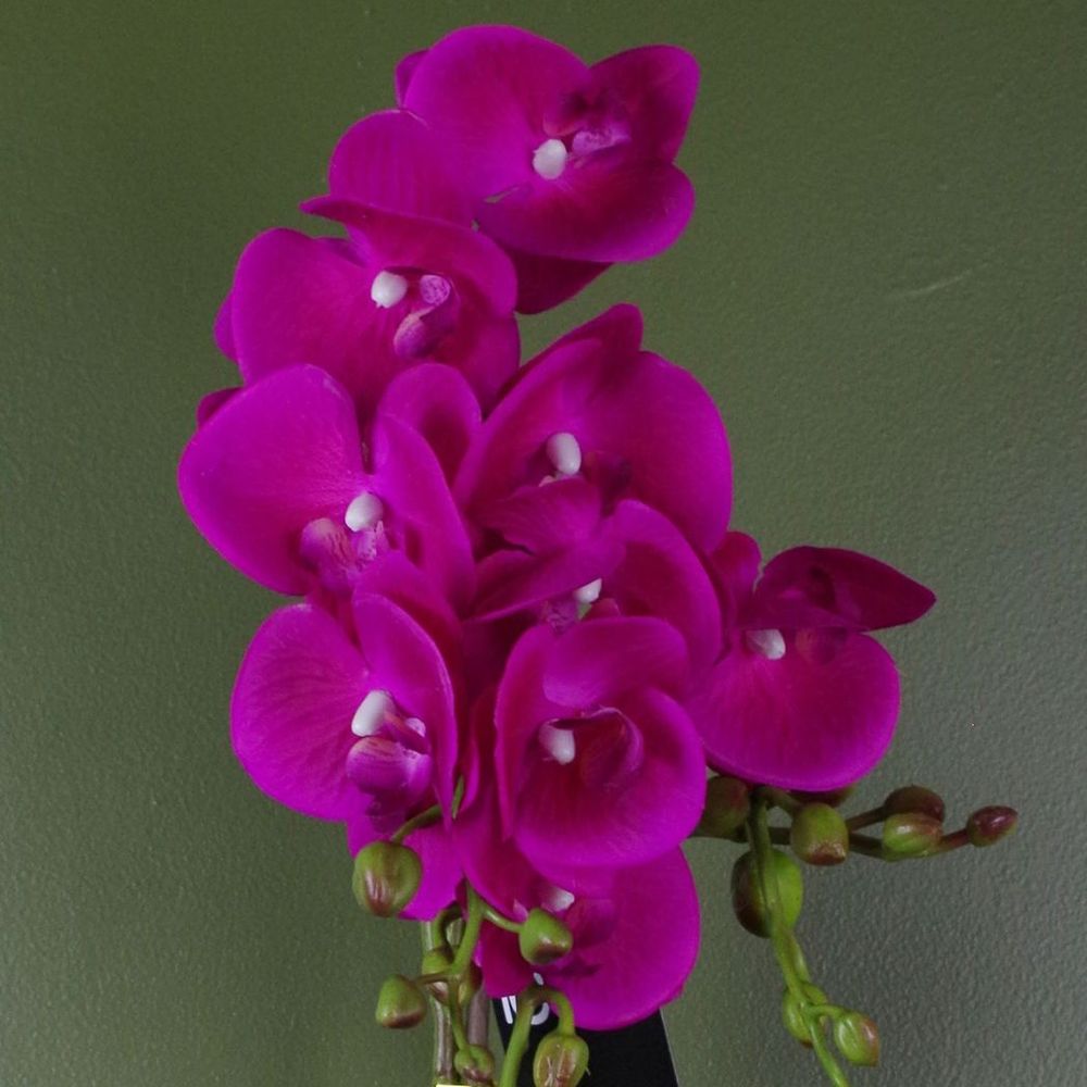 54cm Artificial Orchid Plant Dark Pink Gold Pot