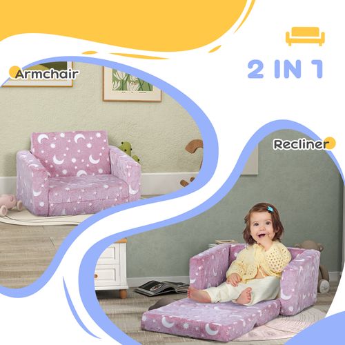 AIYAPLAY 2 in 1 Kids Folding Bed with Glow in The Dark Cosmic Design