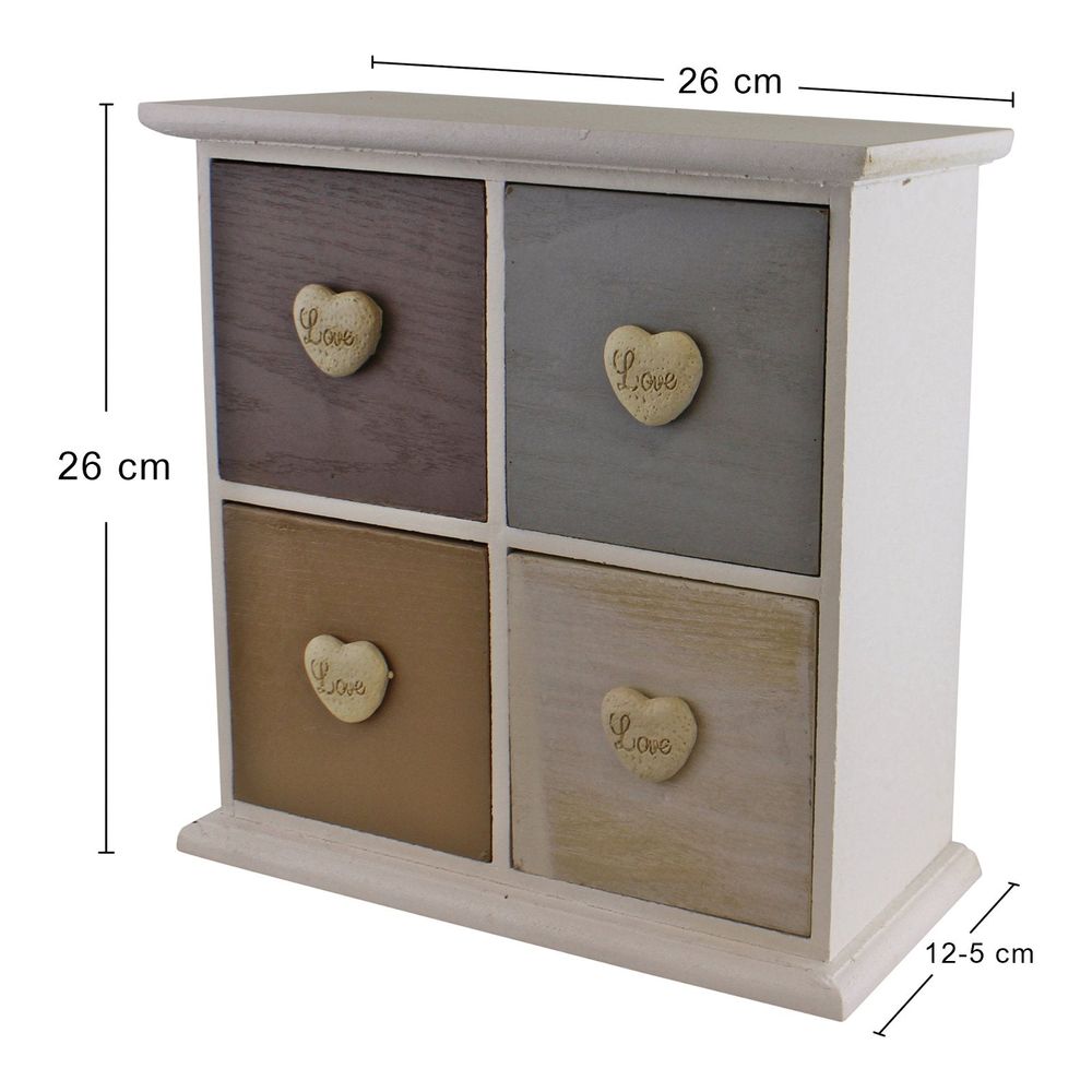 Premium Love Heart Trinket Drawers - White & Neutral Colours - High Quality