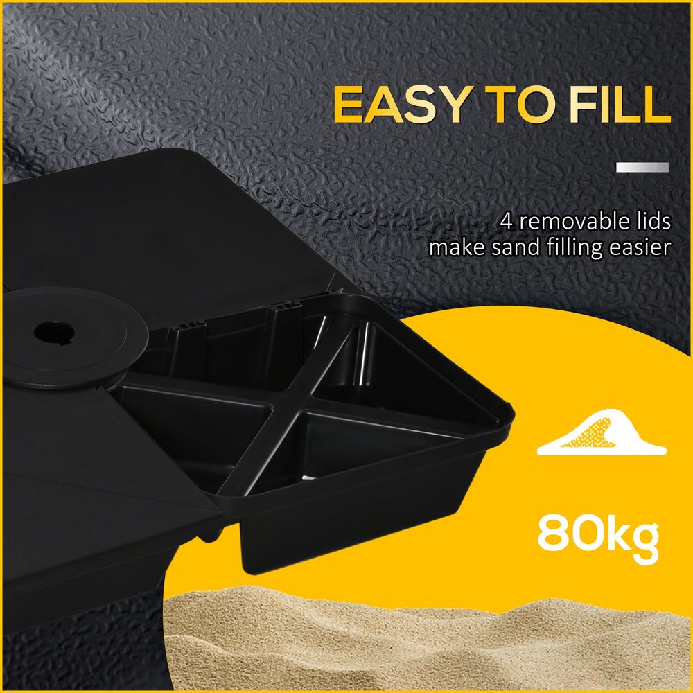 Premium 4-Piece Parasol Base – Sand Filled Umbrella Base for All Outdoor Spaces – Secure & Durable – Easy Assembly