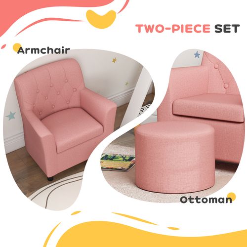 AIYAPLAY Kids Sofa Set with Footrest for Playroom Bedroom