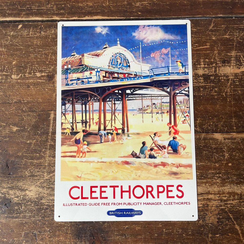 Vintage Metal Sign - British Rail Retro Advertising, Cleethorpes