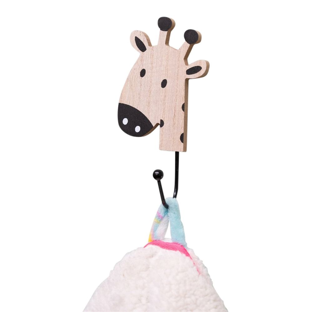 Lion, Giraffe, Elephant & Zebra Hooks - Adorable Animal Carvings for Kids' Rooms