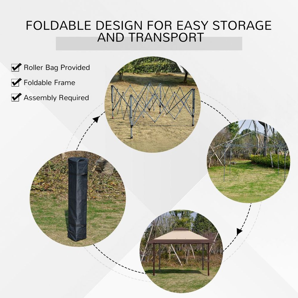 Premium 4x4m Outdoor Pop-Up Canopy Tent - Adjustable & Portable Gazebo for Parties & Camping