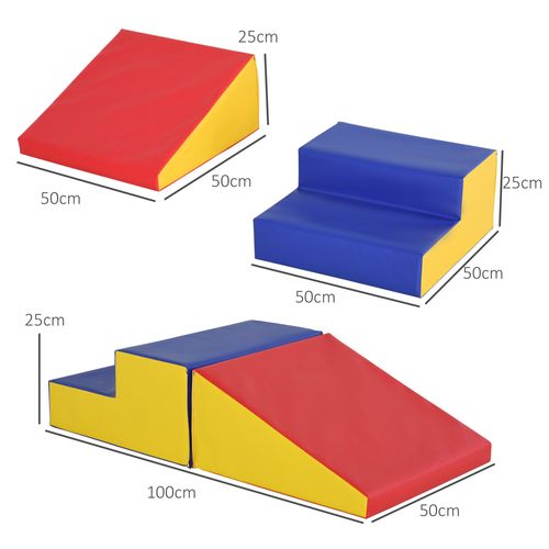 HOMCOM 2 Piece Soft Play Set for Toddler Climb and Crawl