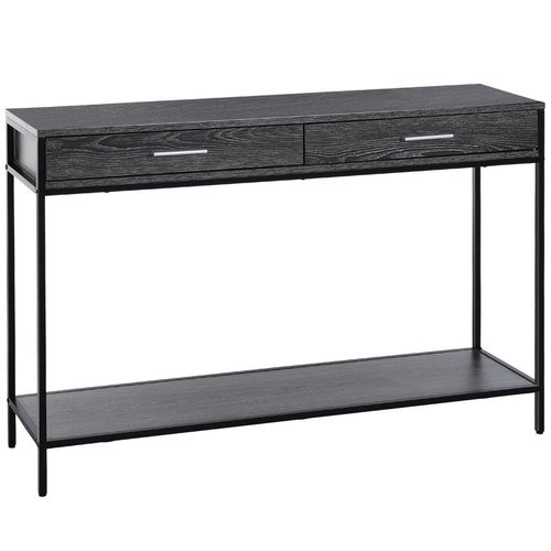 Console Table Worktop Bottom Shelf 2 Drawer Industrial Minimal Grey
