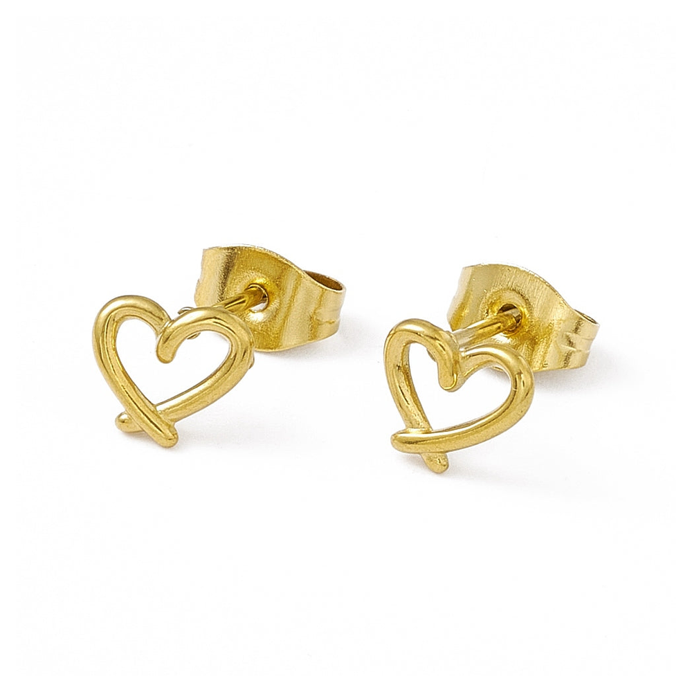 Small Gold Heart Stud Earrings | Ideal Birthday or Christmas Gift