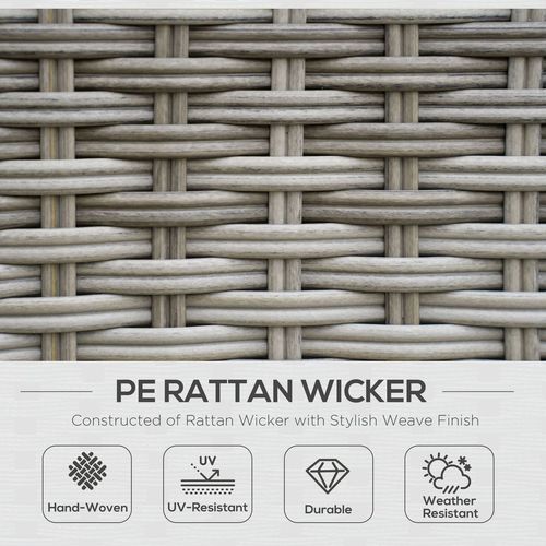 Outsunny 6 PCs Rattan Garden Furniture Sectional Conversation Corner Sofa
