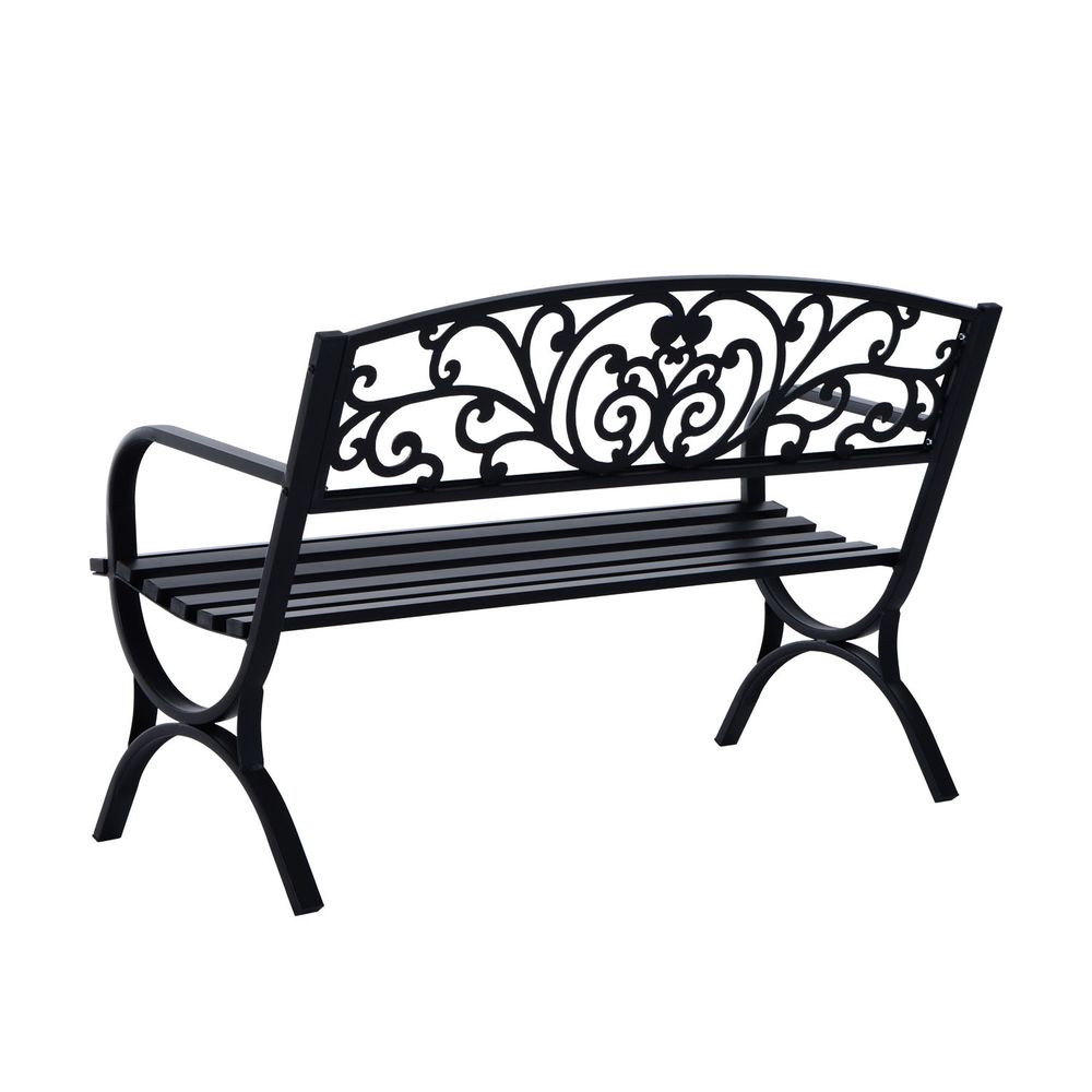 Garden Bench, Steel Black
