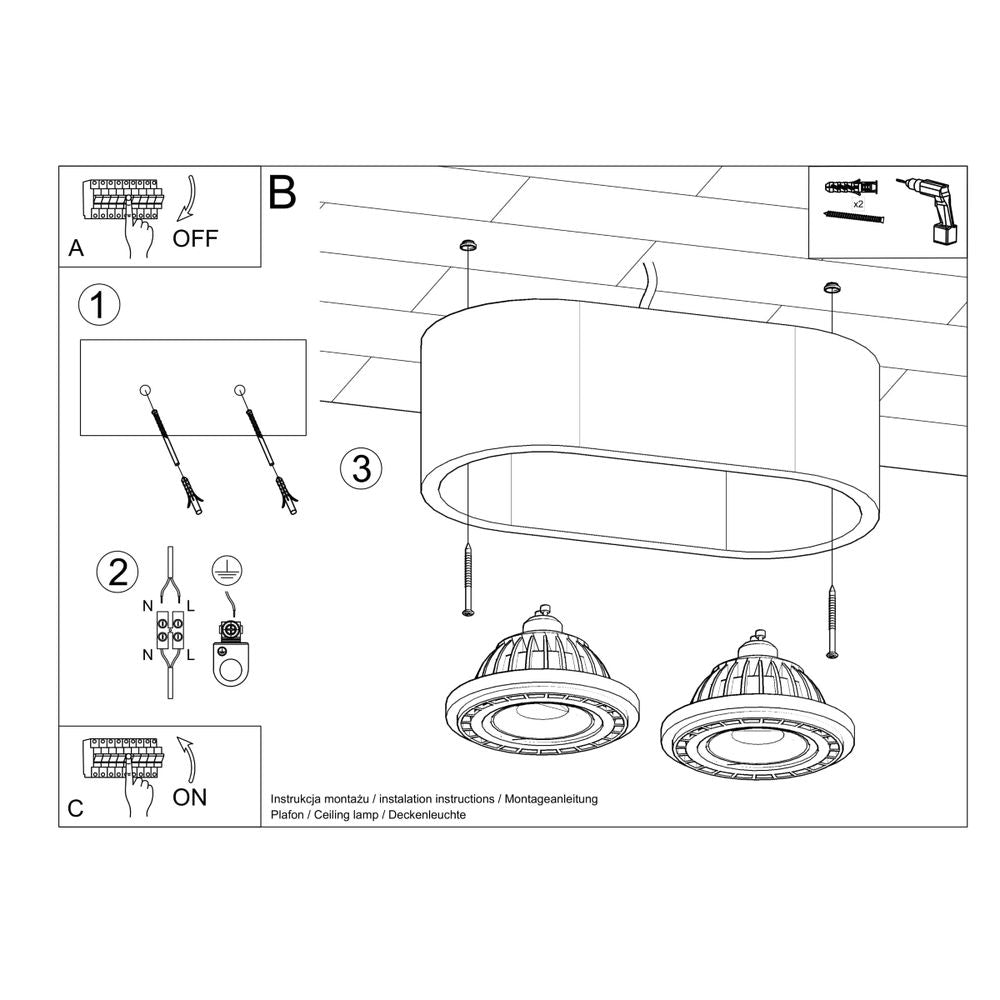 Premium Concrete Ceiling Lamp - Industrial Design GU10 - High Quality