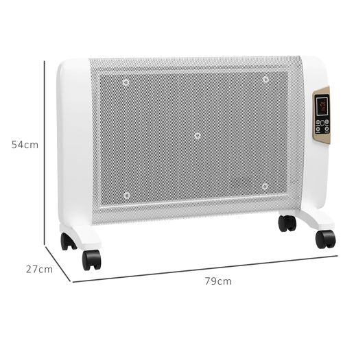 HOMCOM Mica Electric Space Heater, Portable Heater, 2 Heat Settings