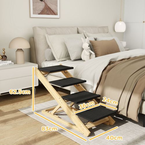 PawHut Dog Steps Dog Ramp, 3-Step Adjustable Height Pet Stairs for Medium Dogs