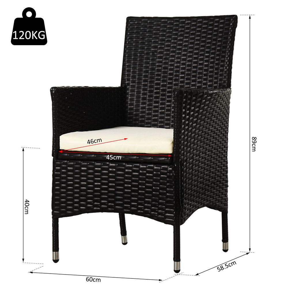 Outdoor Rattan Chair Set - 2PC Dark Coffee - Comfort & Style