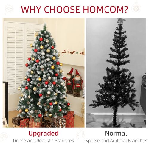 HOMCOM 5ft Artificial Pine Christmas Tree with Pinecones, Steel Base