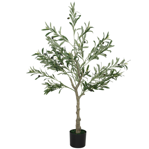 HOMCOM Indoor Artificial Plant, Faux Potted Silk Olive Tree