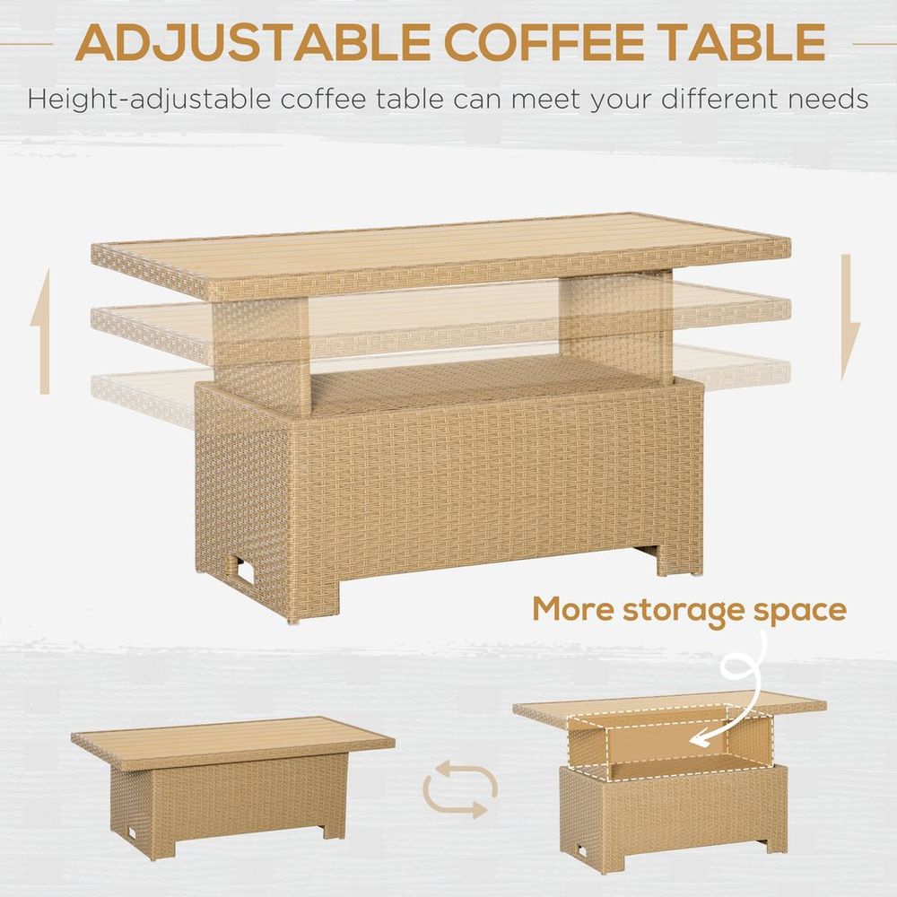 Premium Patio Wicker Sofa Set - Durable Aluminum Frame, Table Included