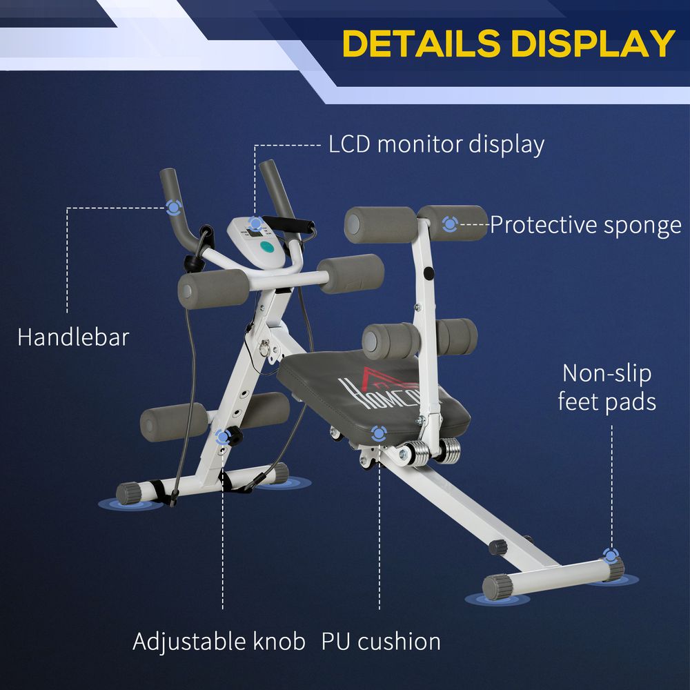 Ultimate Abdominal Trainer: Foldable, Adjustable Steel Frame. Exercise. HOMCOM
