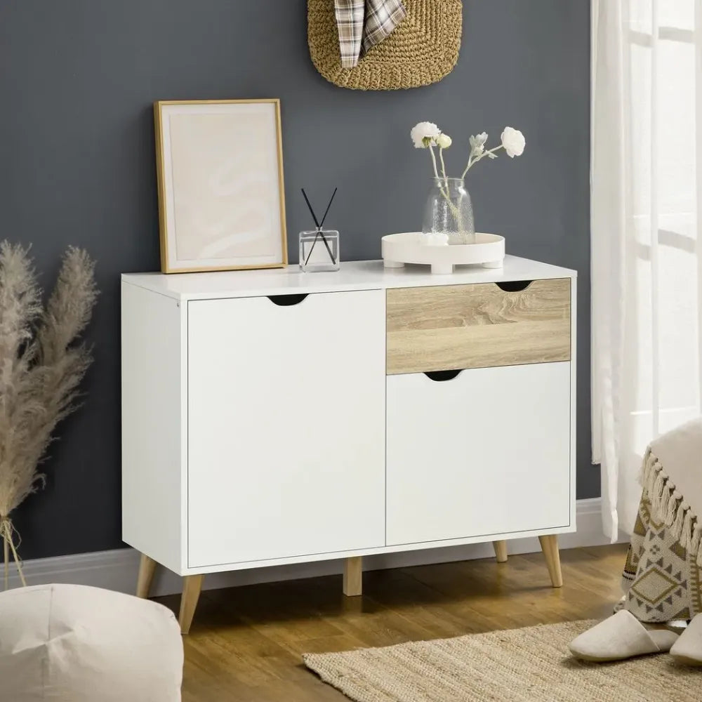 Modern Sideboard Storage Cabinet, Accent Cupboard with Drawer for Living Room