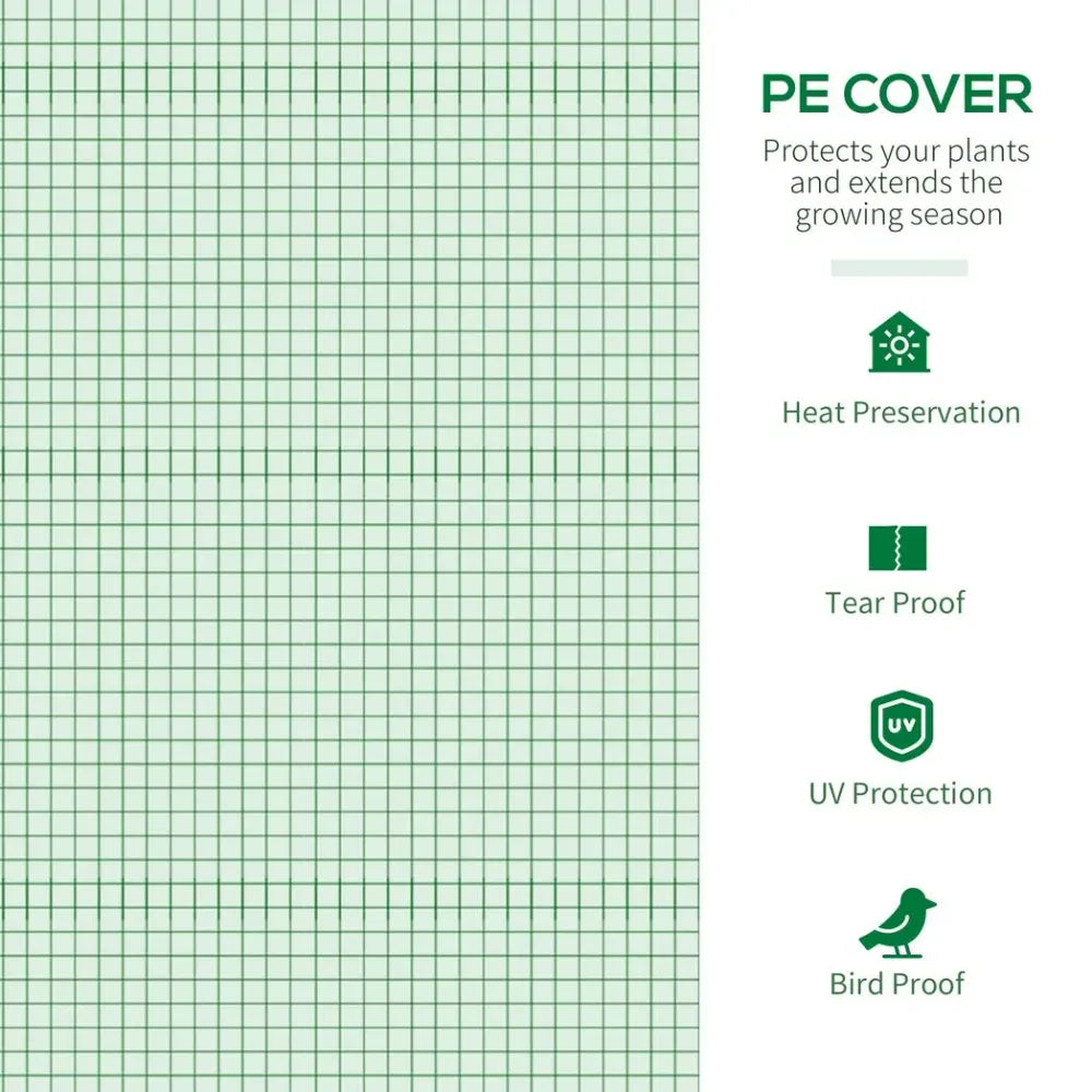 Year-Round Polytunnel Greenhouse | Extend Growing Season | Steel Frame | Roll-Up Doors & Window | UV Protection | 1.8x1.8x2m