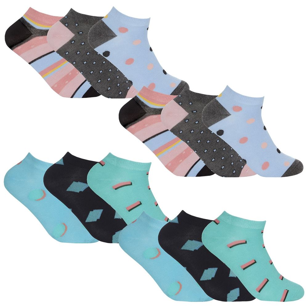 Ultra-Soft Bamboo Trainer Socks - 12 Pairs - Girls 7-14 Years - Breathable & Antibacterial