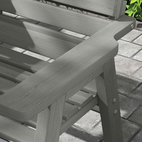 Outsunny Convertable 3-Seater Wood Bench Table Garden w/ Armrests Grey