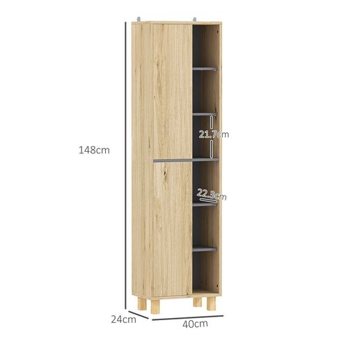 HOMCOM Bathroom Storage Unit with 6 Open Compartments and 6 Shelves