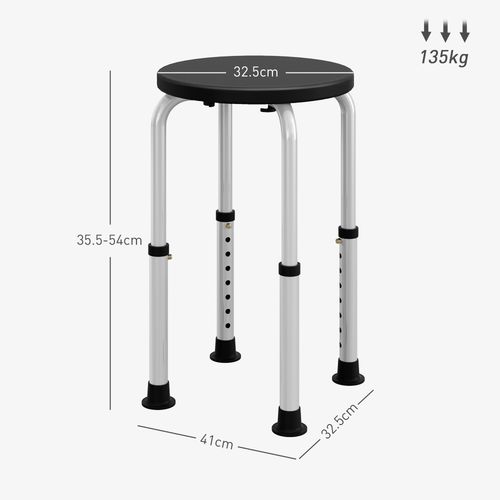 HOMCOM Bath Chair Height Adjustable Shower Seat for Elderly Disabled